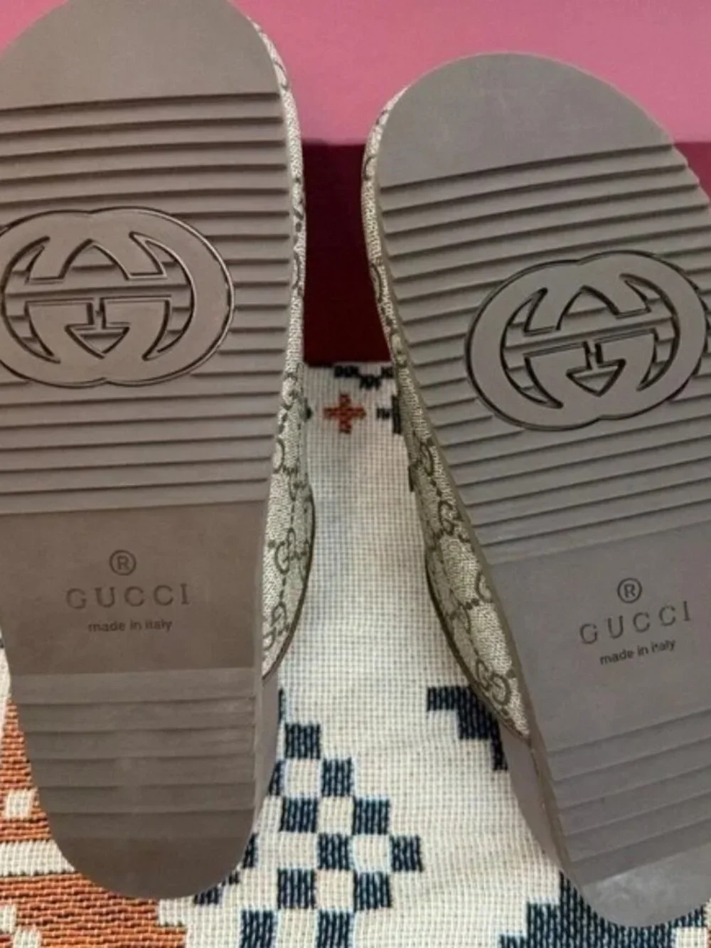 Gucci Supreme GG Monogram Horsebit Mule Slides